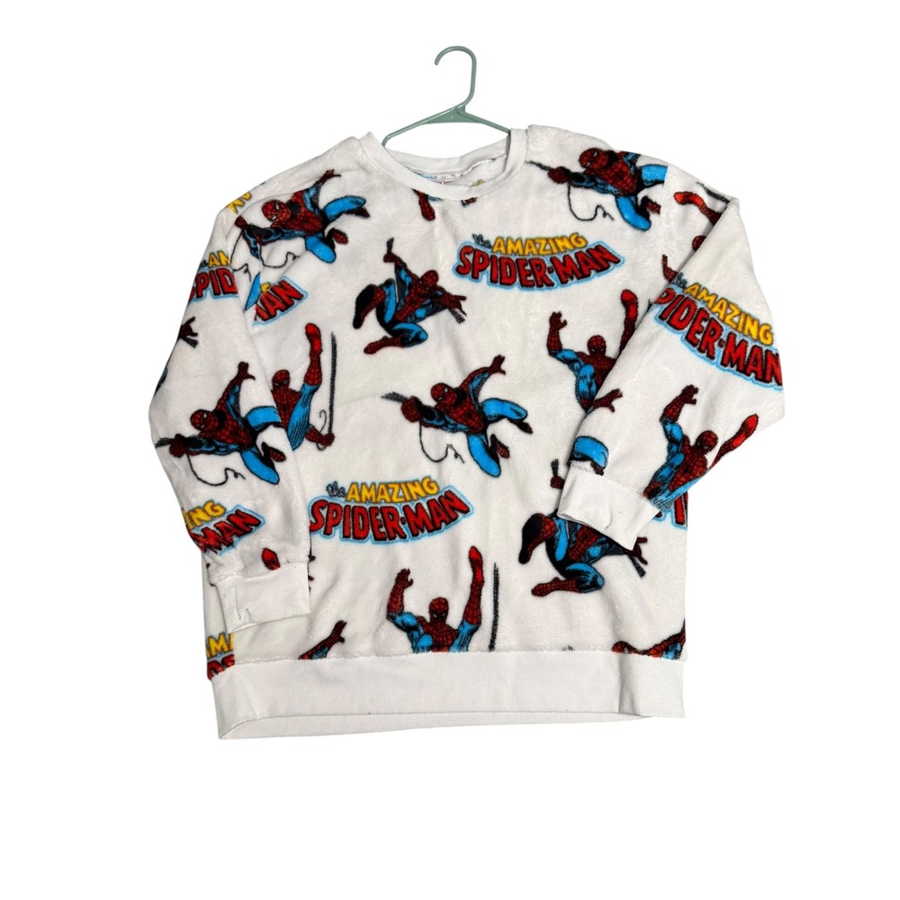 Marvel The Amazing Spider-Man Fleece Sweatshirt White All Over Print 2X
